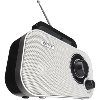 Denver TR-51 White 111101000680, FM портативное радио, 0.7кг, 13.8x9.6x8.1см, 230V или батареи, аналоговая настройка (111101000680)