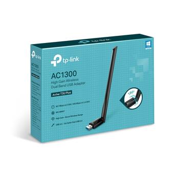 AC1300 Высокопроизводительный Двухдиапазонный USB Адаптер, TP-Link, Archer T3U Plus, 867 Мбит/с, 400 Мбит/с, 20dBm (5 GHz), 18dBm (2.4 GHz), FCC, CE, RoHS (ARCHERT3UPLUS)