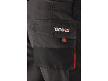 Yato darba bikses YT-80149, L/XL, 180-188 cm, 98-106 cm, 267 g/m², 65% poliesteris, 35% kokvilna, 9 kabatas, rāvējslēdzējs (YT-80149)