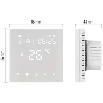Emos Программируемый напольный термостат P56201UF, 230V AC, Wi-Fi, 6x в день, NTC 10kΩ датчик, голосовое управление, LED дисплей (P56201UF)