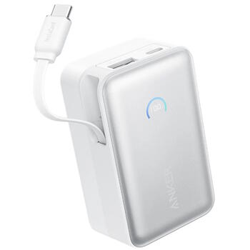Супер компактный и мощный премиальный внешний аккумулятор 10000 mAh 45 W с USB-C PD и USB-A QC белый A1638H21 Anker (A1638H21)