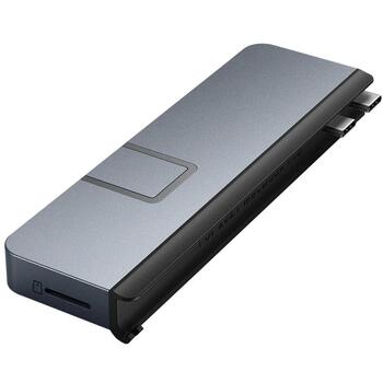 Hyper dokstacija DUO Pro HD575-GRY-GL, 1x HDMI, 1x RJ-45, 1GbE, USB4, USB-C x 2, pelēka (HD575-GRY-GL)