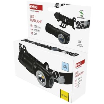 Emos LED налобный фонарь P3544, 500 lm, 120 m, Li-Ion 800 mAh, 60 g, 80 × 29 × 30 mm, USB-C, 2 режима, ударопрочный (P3544)
