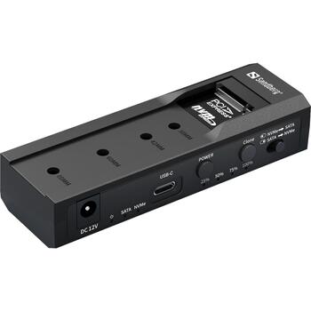 Sandberg USB 3.2 клонер и док 136-49, 10 Гбит/с, 2x, M.2, NVMe, SATA, USB 3.2 Gen 2, черный (136-49)