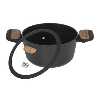 Resto Katls 93187 2.6L, Diametrs 20 cm, Apaļš, Alumīnijs, 4 slāņu nelīpoša pārklājuma, Ergonomiskas rokturi, Stikla vāks (93187)