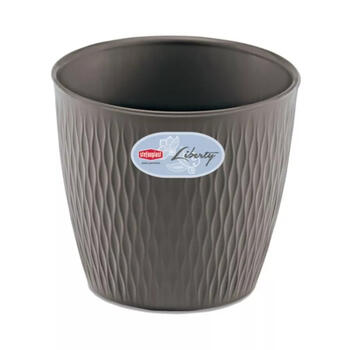 Stefanplast Liberty puķu pods 2187301, Ø30x27cm, 14,2L, pelēks, iekštelpām un ārtelpām (2187301)