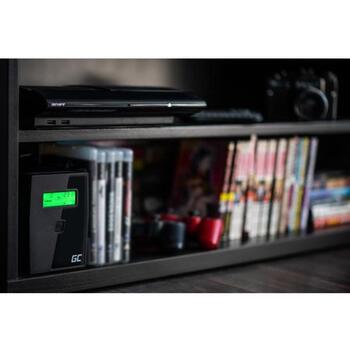 Green Cell UPS sprieguma stabilizators UPS02, 800VA, 480W, 9Ah, 2x Schuko, 1x RJ11, LCD, AVR, modificēts sinusoidāls (UPS02)