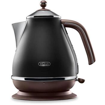 Delonghi Электрический чайник KBOV2001BK, 2000 W, 1.7 L, черный, нержавеющая сталь, 360° основание, индикатор уровня воды, фильтр (KBOV2001BK)