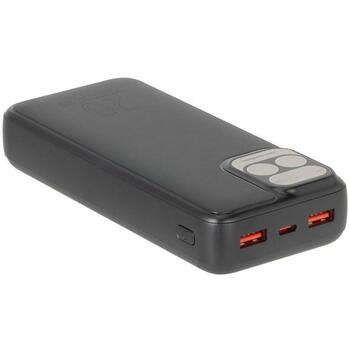 Rivacase Power Bank akumulators VA2521, 20000 mAh, 20W PD, 2xUSB-A, 1xUSB-C, LCD displejs, pelēks (VA2521)