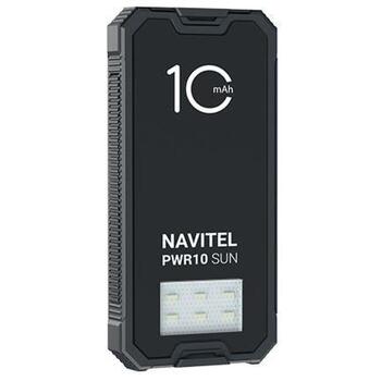 Navitel PWR10 Sun, 10000mAh, no saules paneļa/no elektrotīkla, LED lukturītis, atlikušais uzlādes indikators (PWR10 Sun)