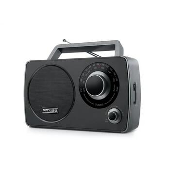 Muse Портативное радио M-075 R, FM/MW, динамик 3 дюйма, AUX вход, аккумулятор R14, телескопическая антенна (M-075 R)