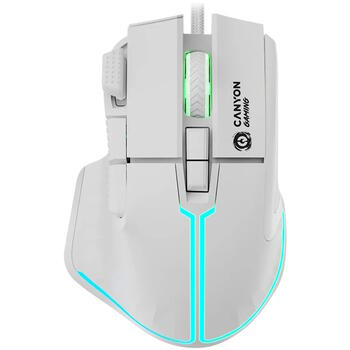 Vadu spēļu pele ar RGB apgaismojumu 20000 DPI 9 programmējamas pogas USB Fortnax GM-636 Balta CND-SGM636W CANYON (CND-SGM636W)