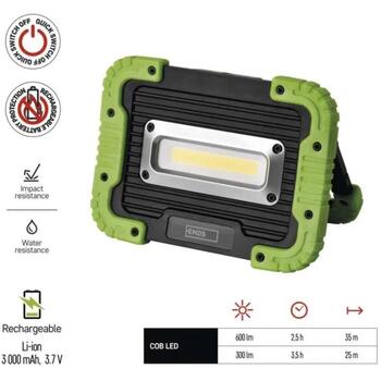Emos COB LED аккумуляторный рабочий светильник P4534, 600 lm, 3000 mAh, 2 режима, IP44, ударопрочный, USB кабель (P4534)
