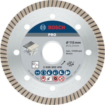 Mazām leņķa slīpmašīnām, marmora zāģiem PRO CERAMIC DIMANTA GRIEZĒJDISKS, 2608602478 BOSCH (2608602478)