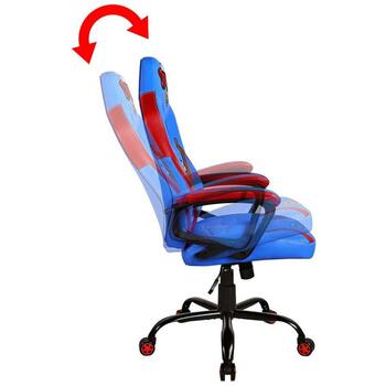 Subsonic Игровое Кресло SA5573-BS2, 125-165см, 110кг, 3 класс, синтетическая кожа, металл, 5 колес, функция качания (SA5573-BS2)