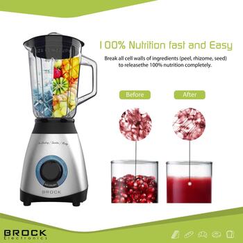 Brock BL 1502 SS ручной миксер, 500 Вт, 1,5 л, 2 скорости, PULSE, измельчение льда, нержавеющая сталь, белый (BL 1502 SS)