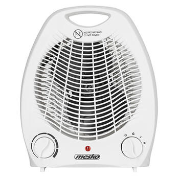 Super efektīvs un kompakts ventilatora sildītājs ar 2 jaudas režīmiem 1000/2000 W balts MS7719 Mesko (MS 7719)