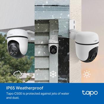 Tp-Link Tapo C500, 1080P, 360° горизонтально, 130° вертикально, IP65, двусторонний звук, обнаружение человека (TAPOC500)