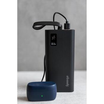 Sponge Energy 30000 Black QC, 30000mAh, 22.5W, 2xUSB, 1xUSB-C, displejs, indikators, pelēks (Energy 20000 QC)