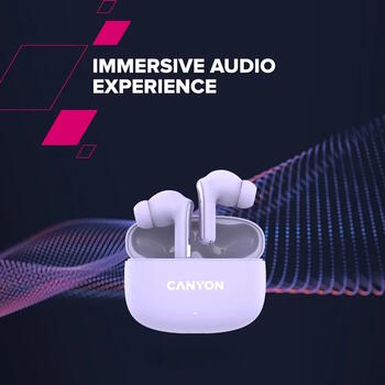 Беспроводные TWS наушники с Bluetooth соединением OnGo 9 Фиолетовые CNS-TWS9P CANYON (CNS-TWS9P)