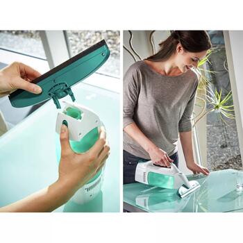 Leifheit Dry&Clean 1051016, вакуумный очиститель окон, 35мин, 100м², литий-ионный, 2 насадки, штанга 43см (1051016)