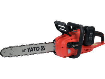 Yato цепная пила YT-828131, 36В, 16дюйм, 15м/с, 2x4.0Ач, Li-Ion, бесщеточный, двойное зарядное устройство (YT-828131)