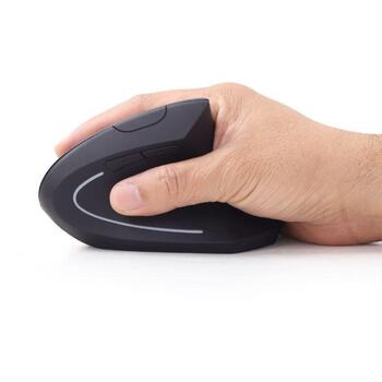Gembird USB оптическая беспроводная мышь MUSW-ERGO-01, 1600 DPI, 6 кнопок, RF беспроводная, эргономичный дизайн, батарея AA (MUSW-ERGO-01)