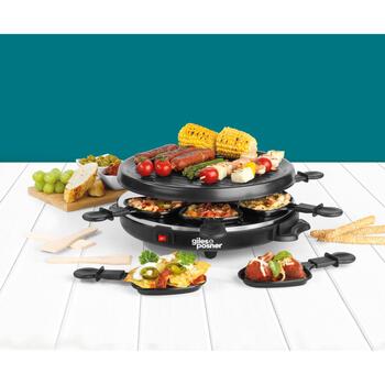 Giles & Posner Настольный ракетный гриль EK4511GV2VDE, 800W, 29x29см, каменная плита, 6 сковородок, 6 лопаток (EK4511GV2VDE)