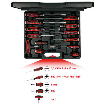 Triecienskrūvgriežu komplekts ERGOTORQUE, 13 gab. 151.1150 Kstools (151.1150)
