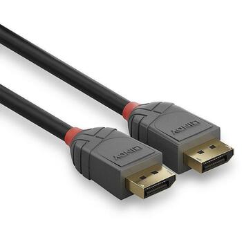 Lindy DisplayPort kabelis 36481 1m, 28AWG, 32.4Gbps, 7680x4320@60Hz, 4:2:2, taisns kontakts, ABS, RoHS, REACH, UL (36481)