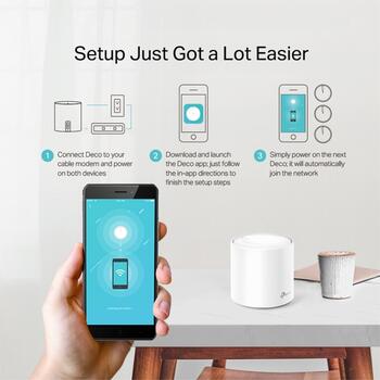 TP-LINK Deco X20, AX1800 беспроводная точка доступа, 1800 Мбит/с, 2x Gigabit, Wi-Fi 6, Mesh, WPA3, MU-MIMO, OFDMA (DECOX20(1-PACK))