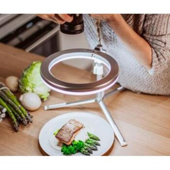 Kodak Gredzenveida lampa RL001, 25cm, 3500K-5500K, 10%-100% spilgtums, 120 LED, statīvs 55-73cm, USB 5V/2A (RL001)
