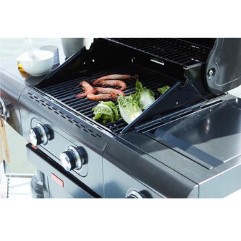 Barbecook Siesta 210 Graphite gāzes grils āra ēdienu gatavošanai 2 degļi 8kW sānu deglis 2.9kW čuguna restes 112x56x118cm BC-GAS-2071 (BC-GAS-2071)