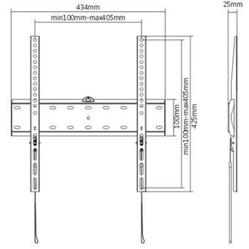 Gembird sienas stiprinājums WM-55F-02, atbalsta 32-55'' televizorus, VESA 200x200-400x400 mm, maksimālā slodze 40 kg (WM-55F-02)
