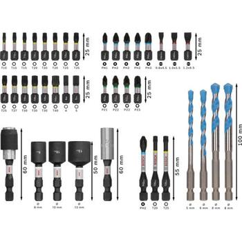 Bosch PRO Impact M. Constr. 2608521U85, 40 daļu urbju un skrūvgriežu uzgaļu komplekts, 25-55mm, 50mm, 60mm, 5-8mm (2608521U85)