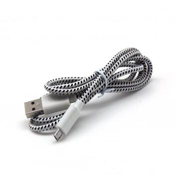 Sbox USB кабель USB-1031W, 1м, USB A M, microUSB M, 480 Mbit/s, оплетка, белый (USB-1031W)