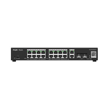 Ruijie Reyee RG-ES220GS-P | 16-портовый Гигабитный PoE+ Коммутатор с 2× Gigabit Аплинк Портами и 2× 1G SFP Портами (270W) и Облачным Управлением — Чёрный Корпус (RG-ES220GS-P)