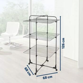 LEIFHEIT Classic Tower 270 Black 1081470, 27m, 126x68x68cm, 4 riteņi, salokāms (1081470)