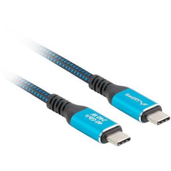 Lanberg USB-C кабель CA-CMCM-44CU-0005-BK, 0.5м, 240W, 8K60Hz, 40 Gbps, двойная защита, алюминиевые разъемы (CA-CMCM-44CU-0005-BK)