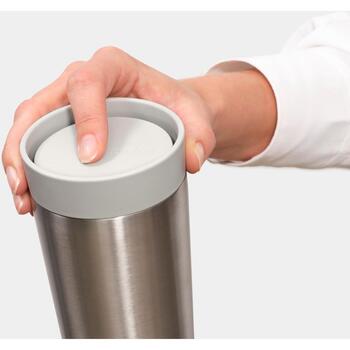 Brabantia Make & Take термокружка 228704, 0,36 л, светло-серая, нержавеющая сталь, 100% герметичная (228704)