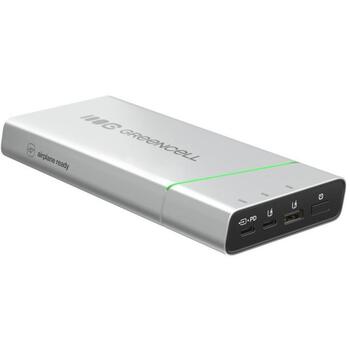 Green Cell PBPLGC20P Power Bank, 20800 мАч, 2xUSB-C, 1xUSB-A, 65 Вт, 18 Вт, алюминий, зеленый, светло-серый, черный, серебристый (PBPLGC20P)