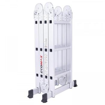 Ecomax universālās kāpnes Silver PRO EML0001 EMX, 4x3 pakāpieni, 150kg, 1,74m, 3,46m, 0,96m, alumīnija, EN131 (EML0001&EMX)