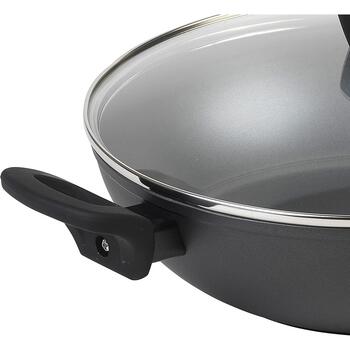 Russell Hobbs Вок RH01709EU, 28см, матовый серый, алюминий, 8.1см, с крышкой, можно мыть в посудомоечной машине (RH01709EU)