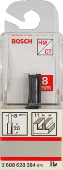 Pirkstfrēze frēze HM B=11mm, l=20 mm,kāts 8mm, Rokas frēzēm, malu frēzēm GROPJU FRĒZE STANDARD FOR WOOD, 2608628384, BOSCH (2608628384)