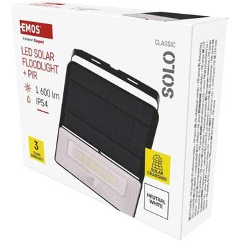 Emos SOLO проектор ZG122S, 1600 лм, 3,7 В, IP54, PIR датчик, 100°, 6 м, Li-Ion 3600 мАч, нейтральный белый (ZG122S)