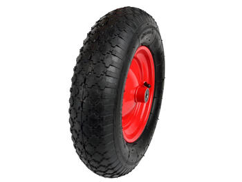 Geko G71012 gumijas ritenis 4.00-8, 390mm, 95mm, 220mm, 12mm, 97mm, 100kg, 2.1bar, dubultie lodgultņi, tērauda loks (G71012)