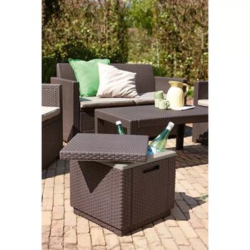 Keter Ice Cube садовый столик/ящик для хранения 29194600599, 42x42x41см, 3,5кг, коричневый (29194600599)