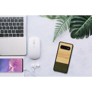 Man&Wood Чехол для смартфона M6243B, 6.1 дюйма, натуральное дерево, поликарбонат, Зеленый, совместим с Samsung Galaxy S10 (M6243B)