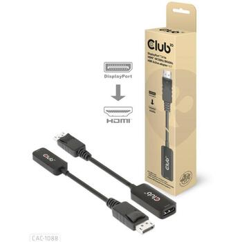 Club3D Адаптер CAC-1088, DisplayPort 1.4 на HDMI, 8K 60Hz, 4K 120Hz, 1 HDMI порт, 1 DisplayPort, черный (CAC-1088)