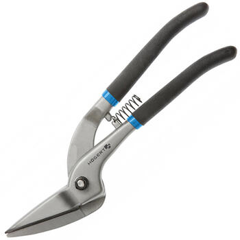 Hogert HT3B509 metāla šķēres, 300mm, 1mm, taisnas, DIN 6438, rūdītas, 55-60 HRC, atspere, gumijots rokturis (HT3B509)